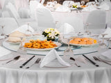 76.8 cm Glass Lazy Susan Turntable, Tempered Glass Dining Table Centerpiece with 6 Rotating Wheels, V952-CZZP30YCBLTMNYA7MV0