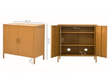 Artiss Buffet Sideboard Metal Cabinet - SWEETHEART Yellow AI-LOCKER-MI-YE