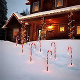 Set of 8 Cane Christmas Decorations Solar Energy Christmas Crutch Ground Lamp Outdoor Plug-in V1107-124-63472