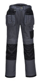Tradies Cargo Pants Holster Work Trousers Pants w Free Kneepads Workwear Safety - Grey/Black V563-T602-GRYBLK-44