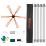 8 m Chimney Sweep Kit, w/ 8Reinforced Nylon Flexible Rods, Ergonomic Chimney Cleaning Brush, V952-YCS26YC1PCS8SK8QRV0