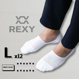 12X Rexy Cushion No Show Ankle Socks Large Non-Slip Breathable WHITE V274-GM-RXCNOS-L12-WH