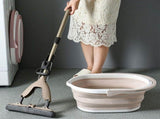 Foldable Mop Bucket Plastic Household Water Container for Floor Mopping Beige V1369-AZ3-W-13191