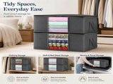 6 Pack 35L Quilt Packing Pouches Black Zipper, Multi-Pack For Separating Different Garments V1221-XM-LB1864-GM68