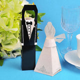 50 Pack of 25 Bride and 25 Groom Wedding Bridal Bomboniere Favor Candy Choc Almond Box - Kate Aspen V382-50BRIDEGROOMBXKA