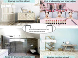 Black Trifold Self Hair Cutting Mirror with Adjustable Hooks - 3-Way Folding Mirror for Barber Use, V888-ELOSUNG50672