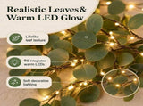 2Pcs Faux Vine Lights Artificial Greenery Garlands, Vines with Fairy Lights for Fireplace, Table, V1369-AZ3-W-08069
