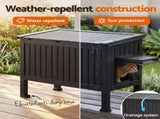 i.Pet Outdoor Cat House Pet Kennel Enclosure Cat Shelter Condo Rabbit Hutch Black PET-CH-PP68-CO