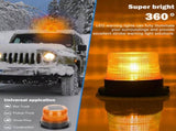 Solar Powered LED Flashing Beacon Light, 12-24V Amber Emergency Magnetic Warning Yellow V201-LED0016OR8AUA