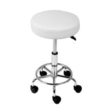 Artiss 2x Salon Stool Round Swivel Chair White SALON-B-RD-WHX2