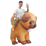Ride On Pug Cartoon Costumes Air Model Inflatable Costume Funny Dress Up Props Halloween Party V1263-JX-7916