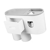 Toothbrush Holder Wall Mounted with 2 Cups Automatic Toothpaste Dispenser Multifunctional Toothbrush V1294-YM0901-3112230071811