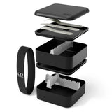 Monbento Flex - The 2 Compartment Lunch Box with Cutlery - Black Onyx V398-MB-53010002