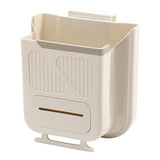 Practical Hanging Foldable Trash Can, Wall Mounted Collapsible Waste Basket for Cabinet Doors, Keeps V1192-AZ-W-32127