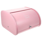 Solid Iron Kitchen Storage Bread Box with Rustproof Powder Coating in Pink V1192-AZ-W-29074
