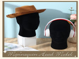 4 Pcs Black Mannequin Head Stand Model Male Wigs Display Model Velvet Foam Mask Display Stand V1258-DP02-C-2292