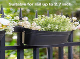3 Pcs Metal Hanging Flower Pots for Railing Fence Outdoor Planter 15.7 Inch Hanging Bucket Pots V1258-DP02-WO-778