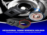19 mm Harmonic Balancer Socket & 50mm Crankshaft Crank Pulley Wrench Holder Tool Removal Holding V1258-DP02-WO-217