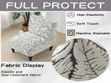 Armless chair cover Jacquard chair cover Armless telescopic wing back chair cover Chenille printed V1192-AZ-W-25105