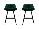 Artiss 2x Bar Stools Velvet Chairs Green BA-K-0222-GRX2