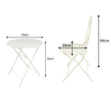 Riviera Round Table 2 Chairs Set 94cm V637-48113SET