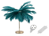 G4 Ostrich Feather Table Lamp Night Light Bedside Light Decoration Lamp for Bedroom Wedding RoomDark V1294-YM0901-3119210093319