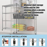 Modular Wire Storage Shelf 1200 x 450 x 1800mm Steel Shelving V63-841041