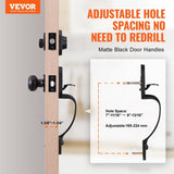 Front Door Handle and Deadbolt Set, Matte Black Front Door Lock Set with Interior Knob, Single V952-XNSBYGHDSHXLS59N0V0