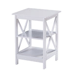 Sarantino Orson 2-Tier Bedside Table - White TBL-056-06-WHT