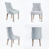 4X French Provincial Dining Chair Oak Leg AMOUR GREY V274-FT-FC8443-GY4