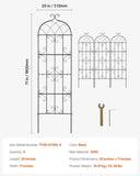 4 Packs Metal Garden Trellis for Climbing Plant Support 71x20 in Rustproof V952-HPJHX4JTH71WYJPT6V0