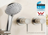 Cefito 4.5" Handheld Shower Head Round with Wall Twin Swivel Bathroom Tap Silver SHOWER-A4-RO-SI-TAP-RO