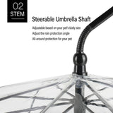 C-Handle Transparent Pet Umbrella with Adjustable Leash Strap Hands-Free Rain Protection for Small V1341-ZY-3ZGYCXAC-TRANSPARENT