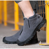 Slip-on Welding Safety Shoes, Non-Slip Rubber Sole, Abrasion Resistant Anti-Scald Work Shoes for V1237-ZY-715-235