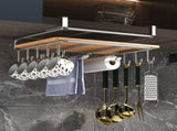 Coffee Mug Holder Under Cabinet, 10 Hooks Cup Organizer - No Drill Stainless Steel Kitchen Rack for V1370-AZ4-16649