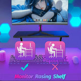 L Shaped Computer Desk Round Corner Gaming Desk PC Laptop Workstation Reversible Wood Table With V985-ROUNDCORNERGAMINGDESK
