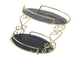 Cosmetic Storage Rack 2 Tier Makeup Organizer Shelf Bathroom Vanity Tray Jewelry Stand for Perfumes V1294-YM0901-3112250043211