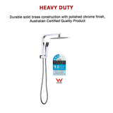 WELS 8" Rain Shower Head Set Square Dual Heads Faucet High Pressure Hand Held V63-828021