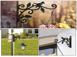 Heavy Duty Black Metal Hanging Planter Bracket Wall Hook for Outdoor Garden, Patio Plant Hanger V1192-AZ-W-22429