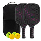 Red Pickleball Paddle Set - Premium Fiberglass Surface - Lightweight Honeycomb Core, Cushioned V888-ELOSUNG48956