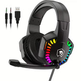 Wired Gaming Headset with RGB Lights and Noise Cancelling Mic V1142-TM601099667133465