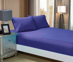 1000TC Ultra Soft Fitted Sheet & 2 Pillowcases Set - King Size Bed - Royal Blue V493-AKF-03