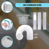 Portable Air Conditioner Window Kit Exhaust Hose Adaptor Pipe & Slide Plate V63-952621