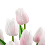 Flowering Pink Artificial Tulip Plant Arrangement With Ceramic Bowl 35cm V77-8870014