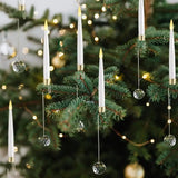 12-Pack Flameless Tapered LED Christmas Candles, Remote Control Timer Crystal Hook Decoration V1232-SDWYD-002