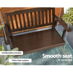 Gardeon Porch Swing Chair With Chain Outdoor Furniture Wooden Bench 2 Seat Brown ODS-1956B-BR