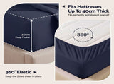 Giselle Queen 500TC Cotton 4Pcs Sheet Set with 40cm Extra Deep Pocket for Thick Mattresses Sateen SHEETSETS-TC5-NB-Q