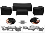4PCS Large Outdoor Dustproof Furniture Cover Set with Zippered Bag - Waterproof and V888-ELOSUNG49067