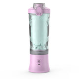 Light purple Portable Blender 600ml Personal Smoothie Maker USB Rechargeable Juicer Cup with 6 V888-ELOSUNG40416