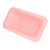 Strainer Basket Telescopic Design Anti Slip Rust Resistant Drain Colander Kitchen AccessoryPink V1294-YM0523-3118220009311